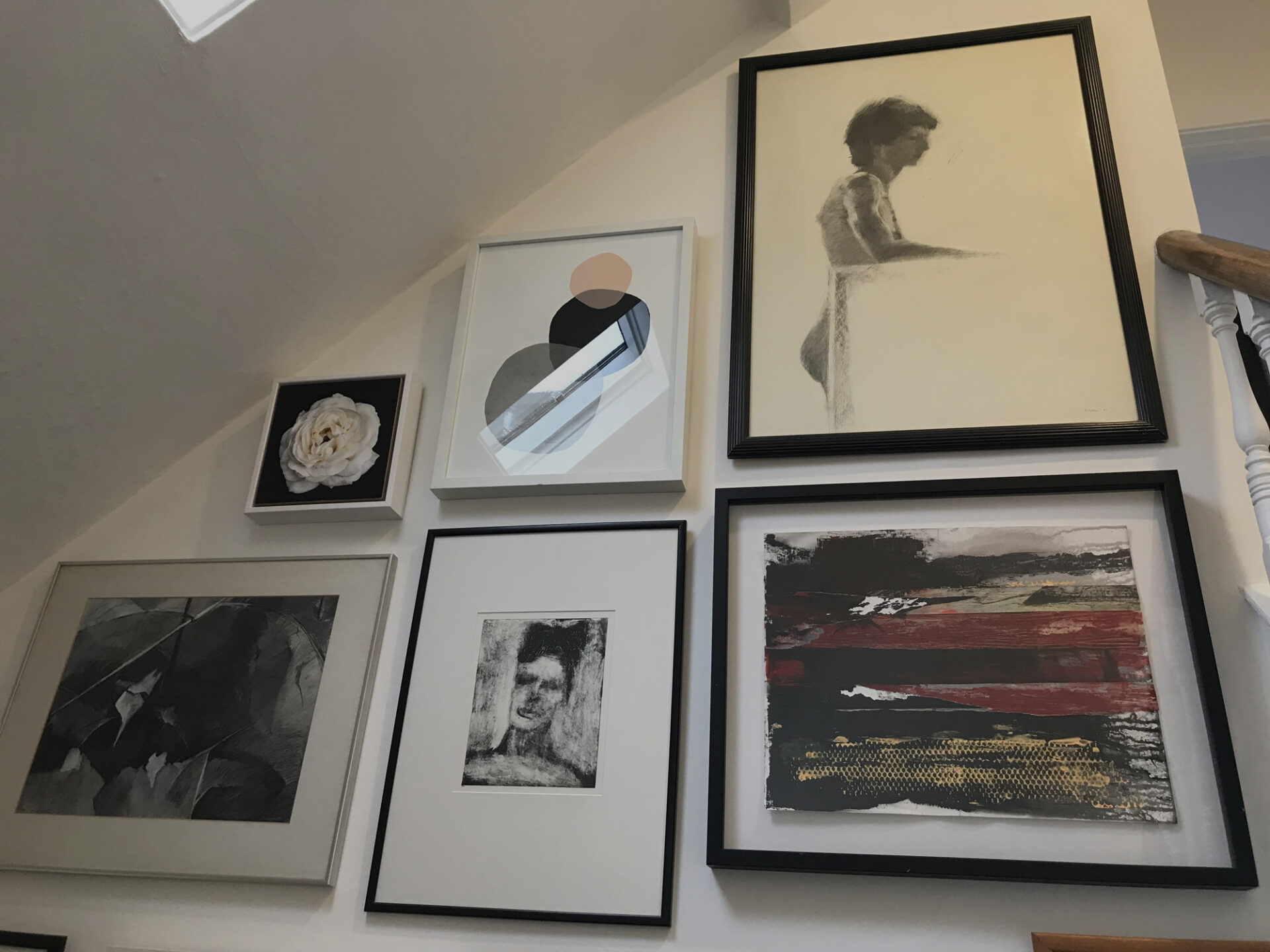 Black, silver and white frames