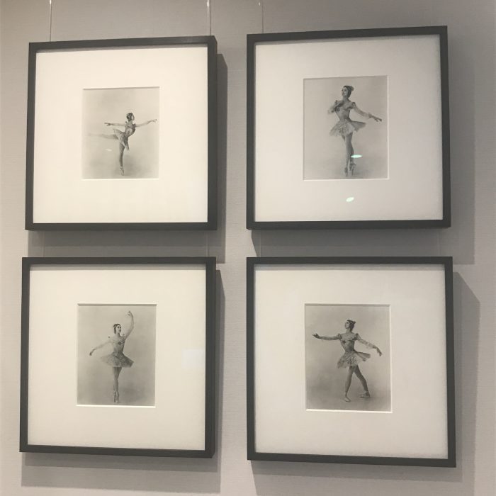 4 b/w pictures of a ballerina